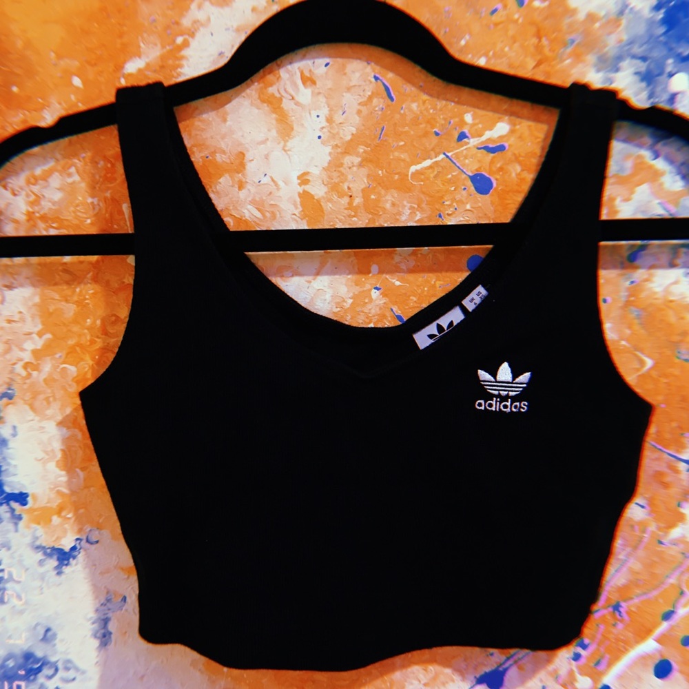 Black adidas crop top
